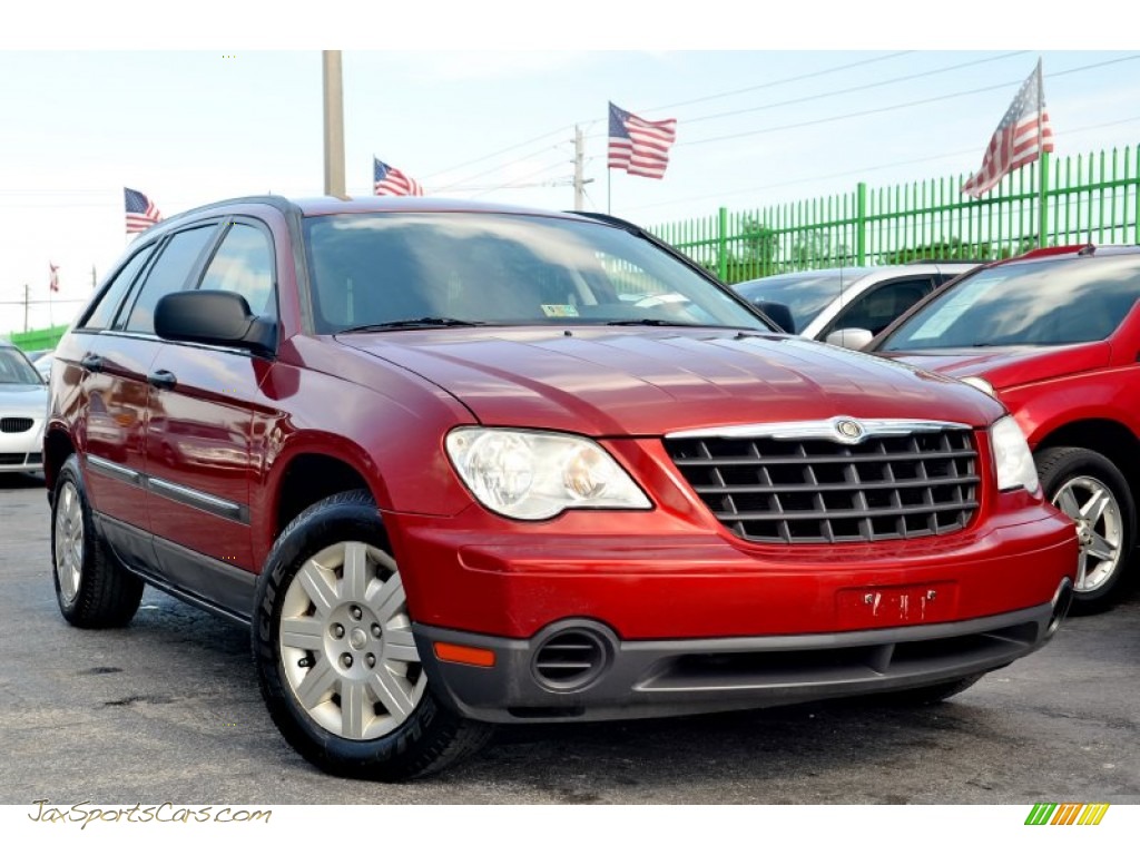 Inferno Red Crystal Pearl / Pastel Slate Gray Chrysler Pacifica 