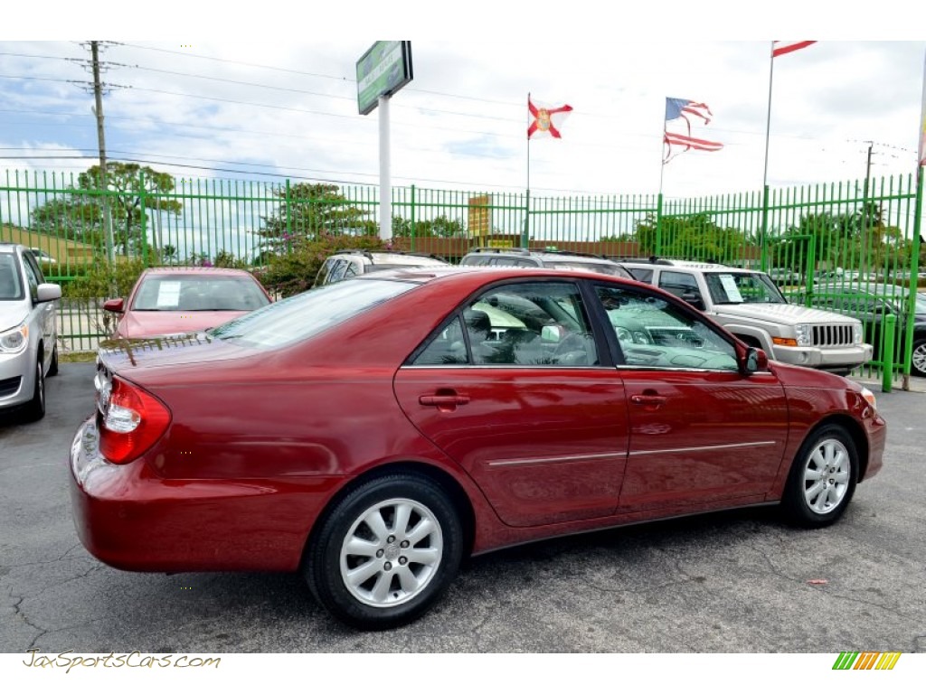 2003 Camry XLE V6 - Salsa Red Pearl / Stone photo #9