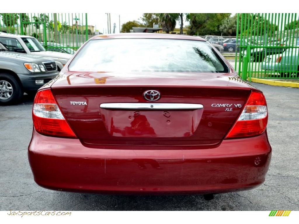 2003 Camry XLE V6 - Salsa Red Pearl / Stone photo #11