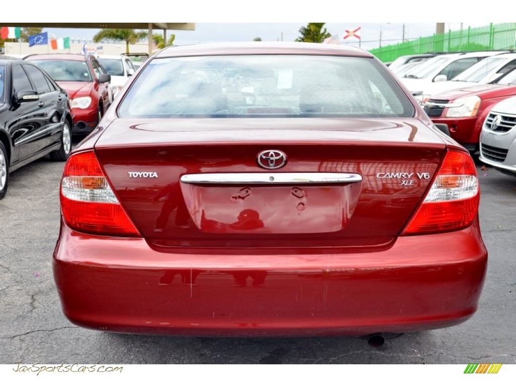 2003 Camry XLE V6 - Salsa Red Pearl / Stone photo #48