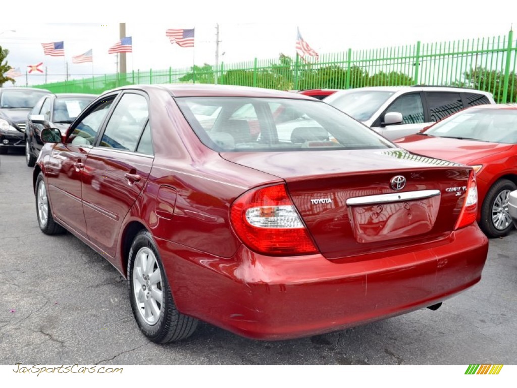 2003 Camry XLE V6 - Salsa Red Pearl / Stone photo #49