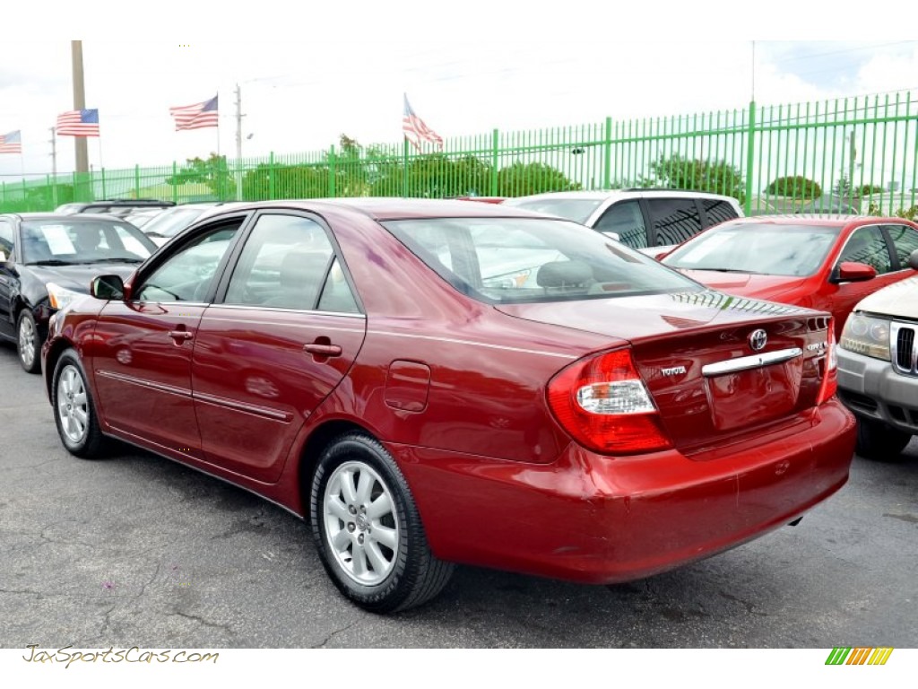 2003 Camry XLE V6 - Salsa Red Pearl / Stone photo #50
