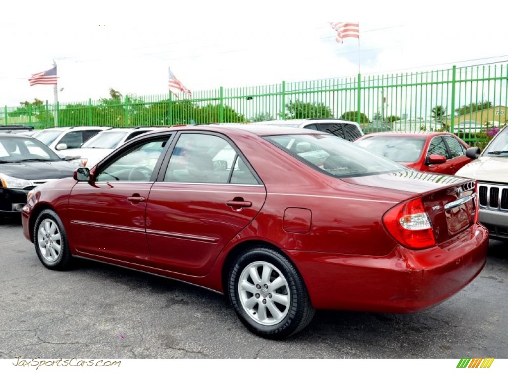 2003 Camry XLE V6 - Salsa Red Pearl / Stone photo #51