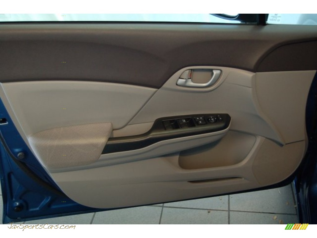 2012 Civic LX Sedan - Dyno Blue Pearl / Stone photo #12