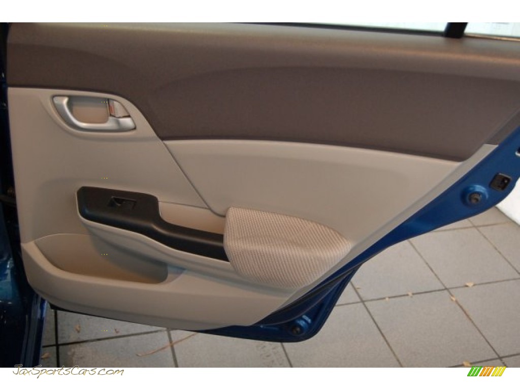 2012 Civic LX Sedan - Dyno Blue Pearl / Stone photo #28