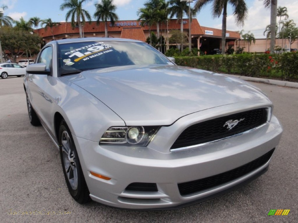 2014 Mustang V6 Premium Coupe - Ingot Silver / Charcoal Black photo #2