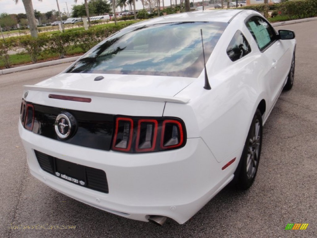 2014 Mustang V6 Premium Coupe - Oxford White / Medium Stone photo #6