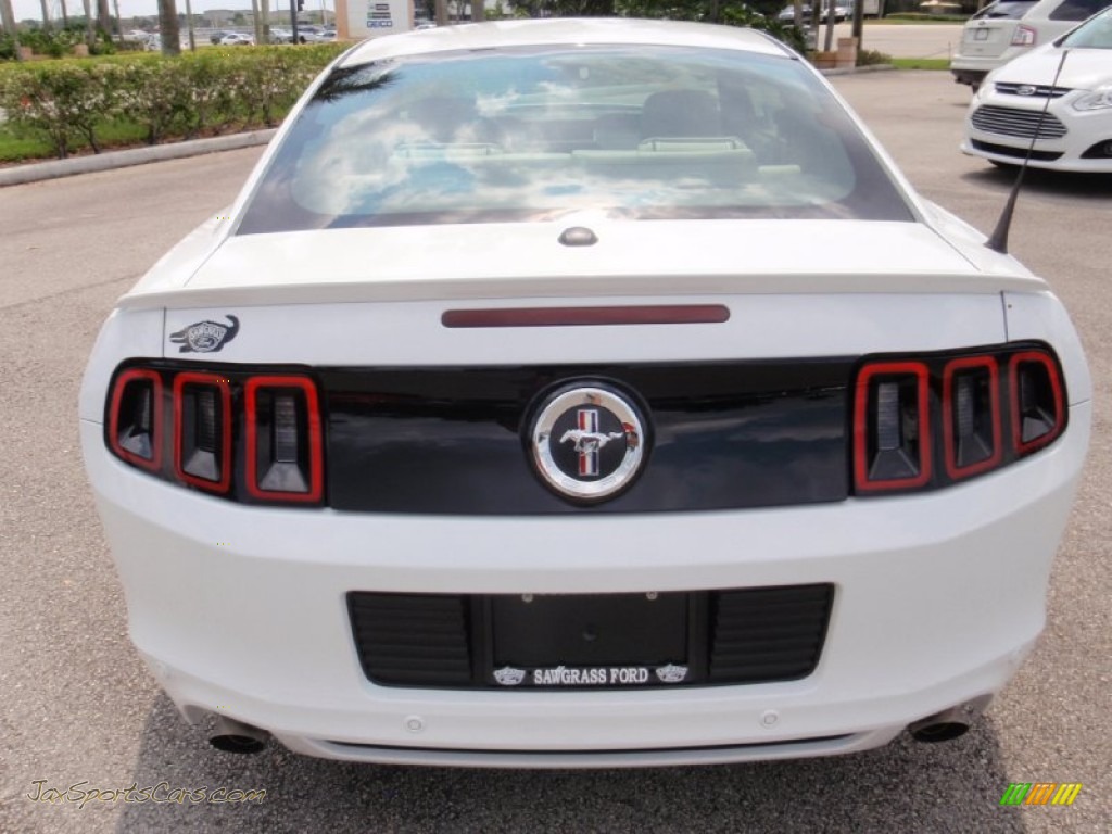 2014 Mustang V6 Premium Coupe - Oxford White / Medium Stone photo #7