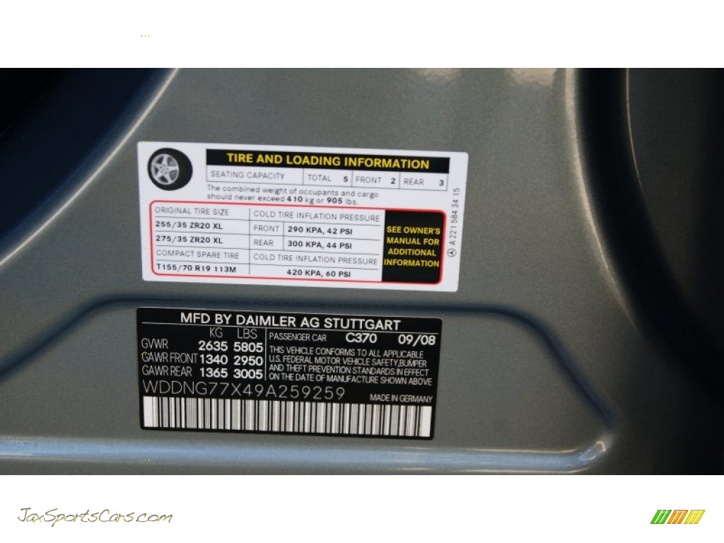 2009 S 63 AMG Sedan - Andorite Grey / Black photo #55