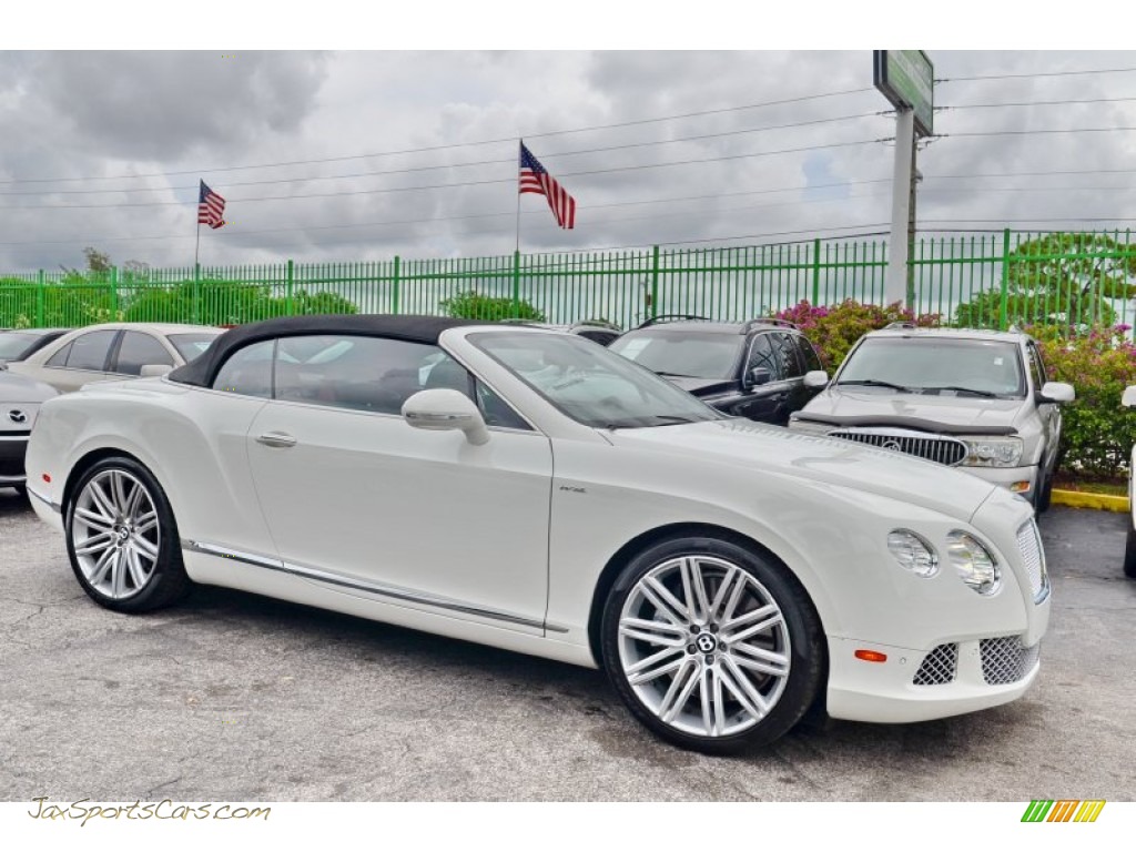 2014 Continental GTC Speed - Arctica White / Red photo #8