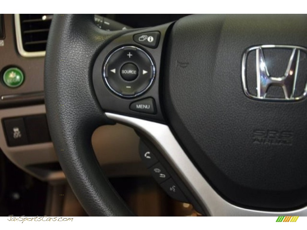 2015 Civic LX Sedan - Crystal Black Pearl / Gray photo #19
