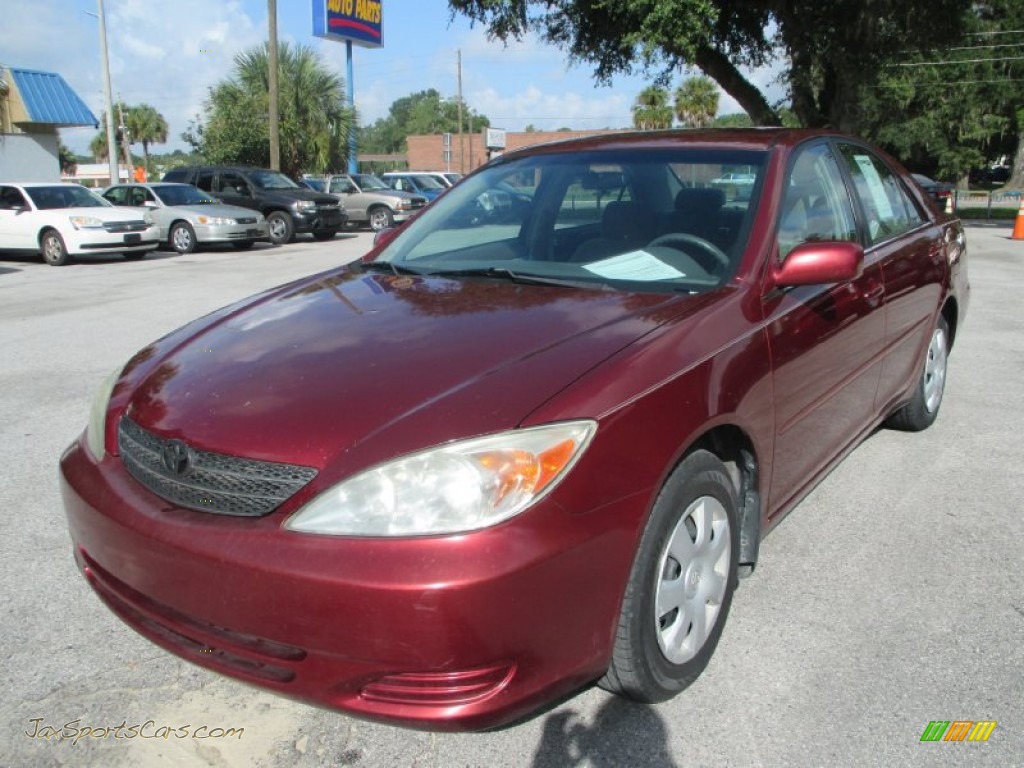 2002 Camry XLE - Salsa Red Pearl / Stone photo #7