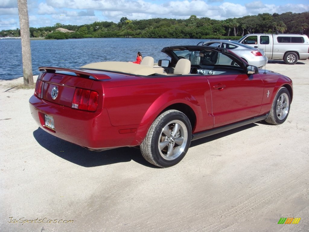 2006 Mustang V6 Premium Convertible - Redfire Metallic / Light Parchment photo #7