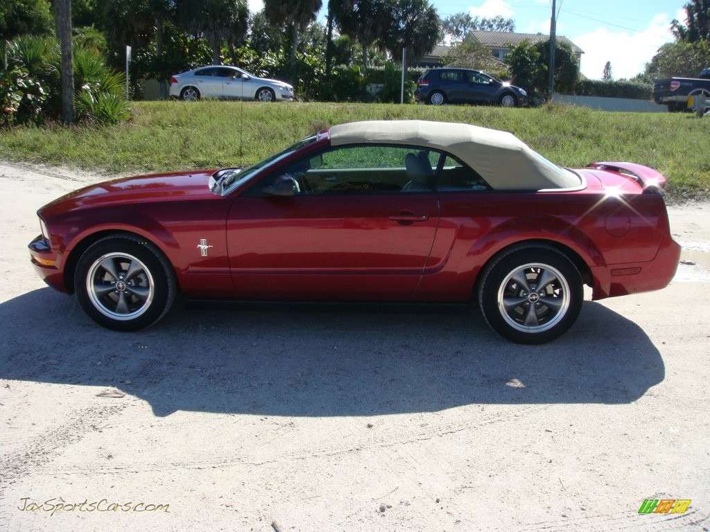 2006 Mustang V6 Premium Convertible - Redfire Metallic / Light Parchment photo #28
