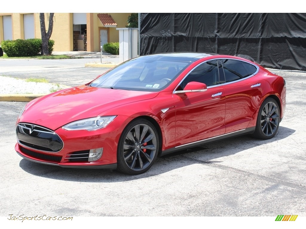Red Multi-Coat / Black Tesla Model S P85D Performance