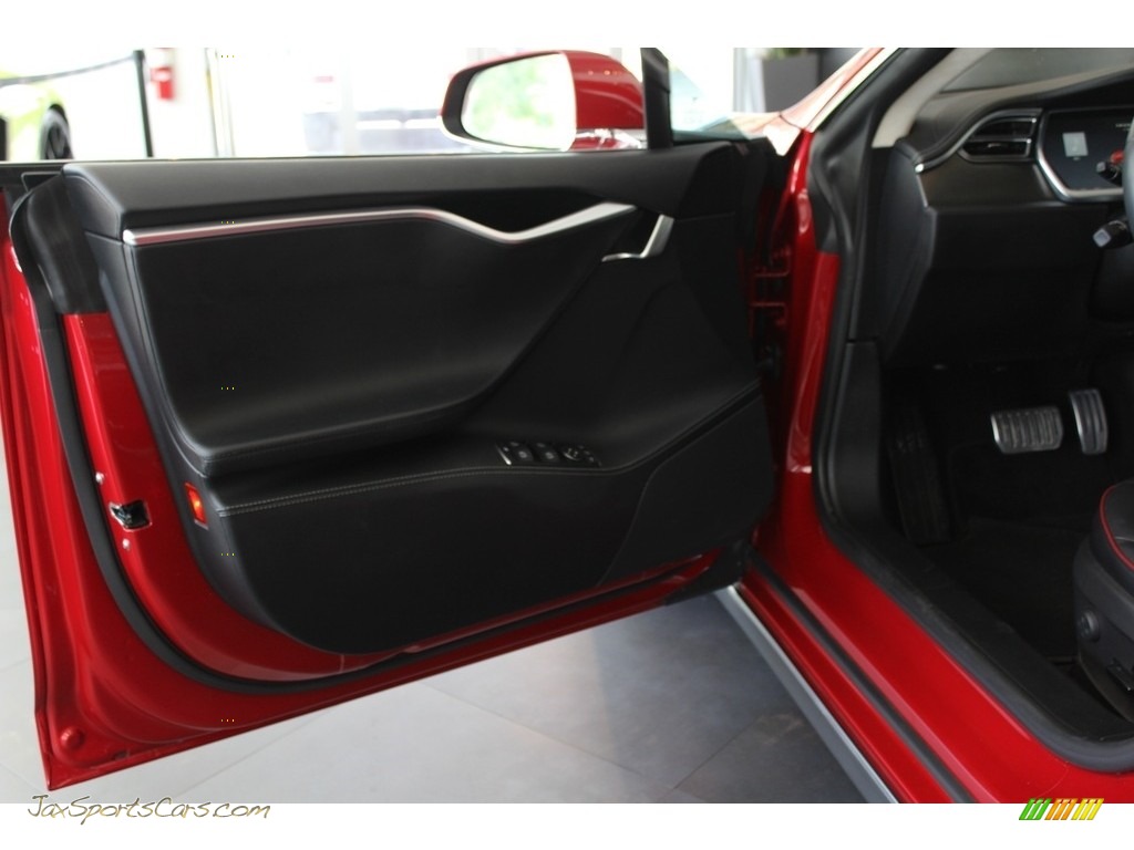 2014 Model S P85D Performance - Red Multi-Coat / Black photo #19