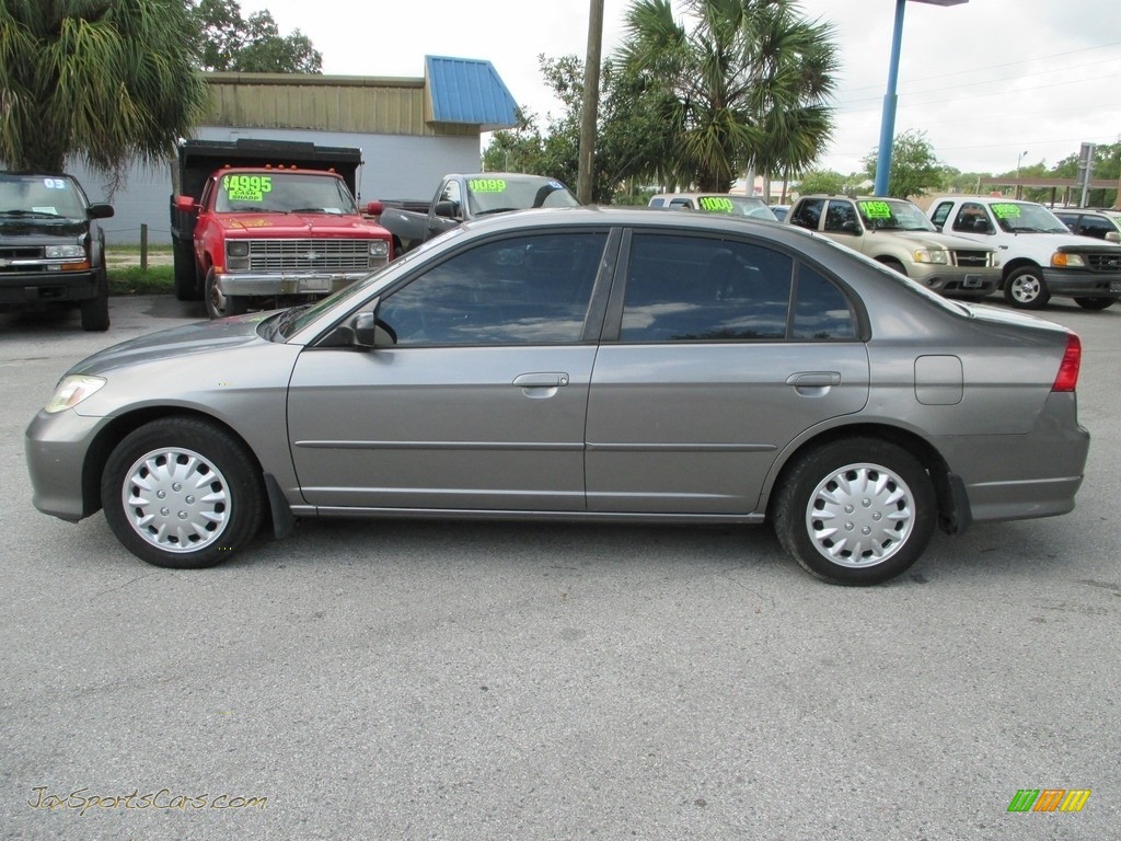 2005 Civic LX Sedan - Magnesium Metallic / Gray photo #6