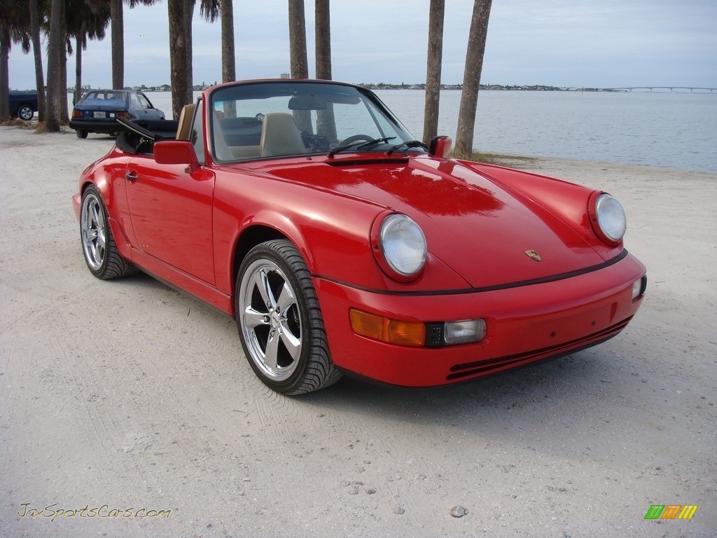 1990 911 Carrera 2 Cabriolet - Guards Red / Beige photo #1