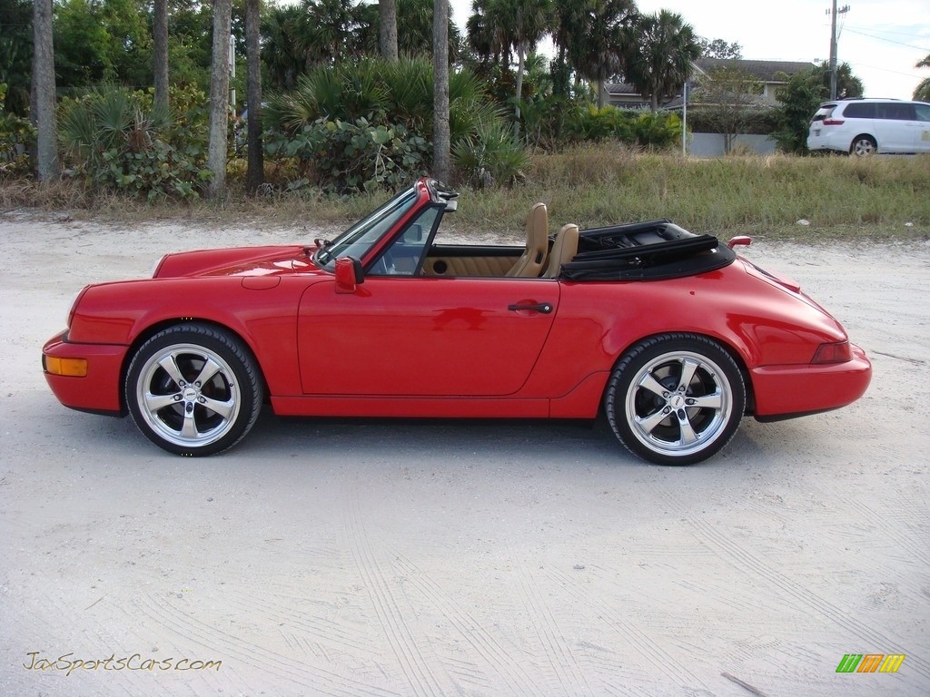 1990 911 Carrera 2 Cabriolet - Guards Red / Beige photo #4