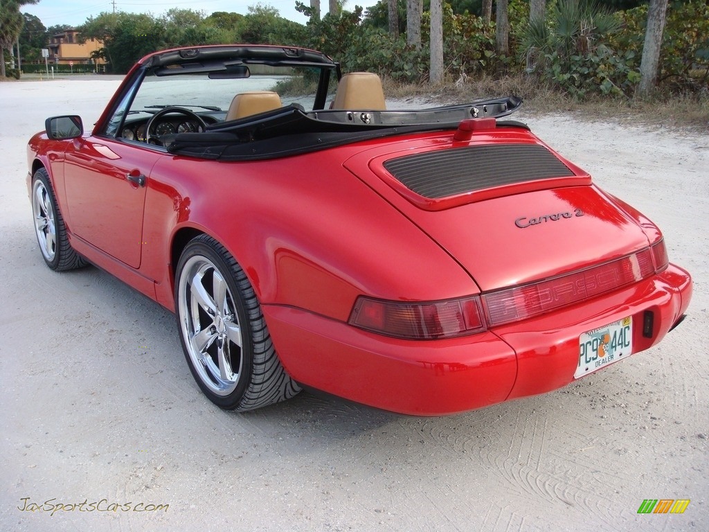 1990 911 Carrera 2 Cabriolet - Guards Red / Beige photo #5