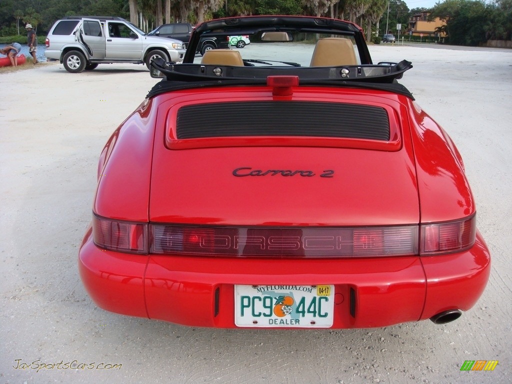 1990 911 Carrera 2 Cabriolet - Guards Red / Beige photo #6