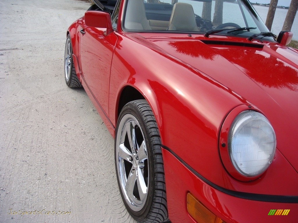 1990 911 Carrera 2 Cabriolet - Guards Red / Beige photo #9