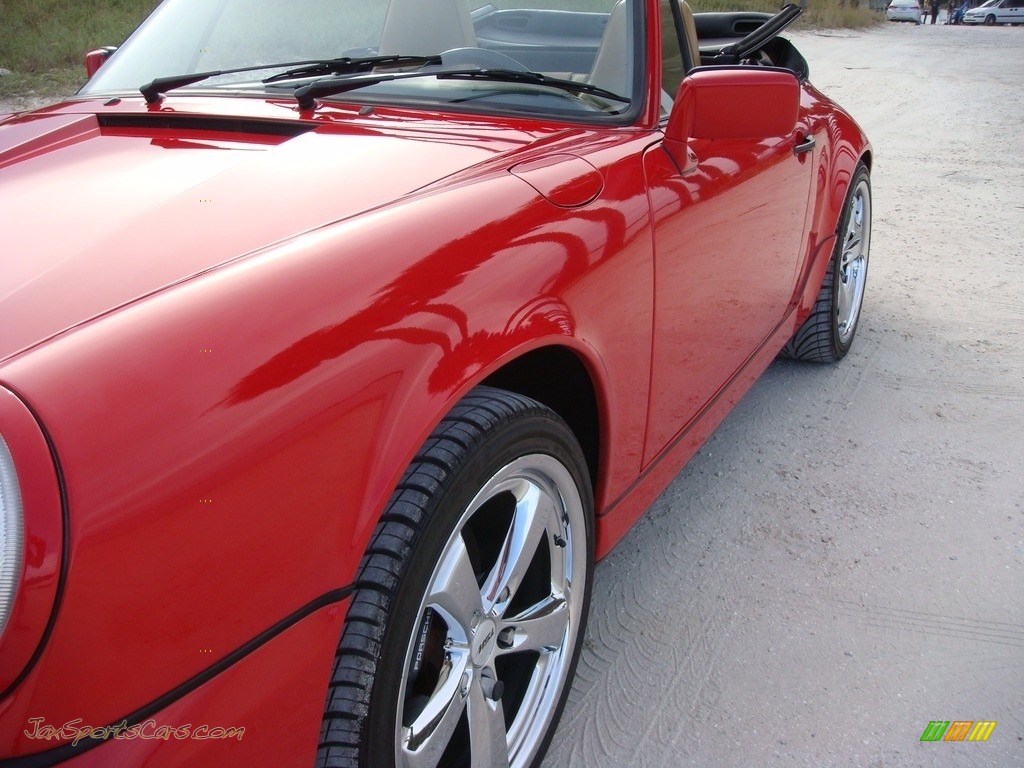 1990 911 Carrera 2 Cabriolet - Guards Red / Beige photo #10