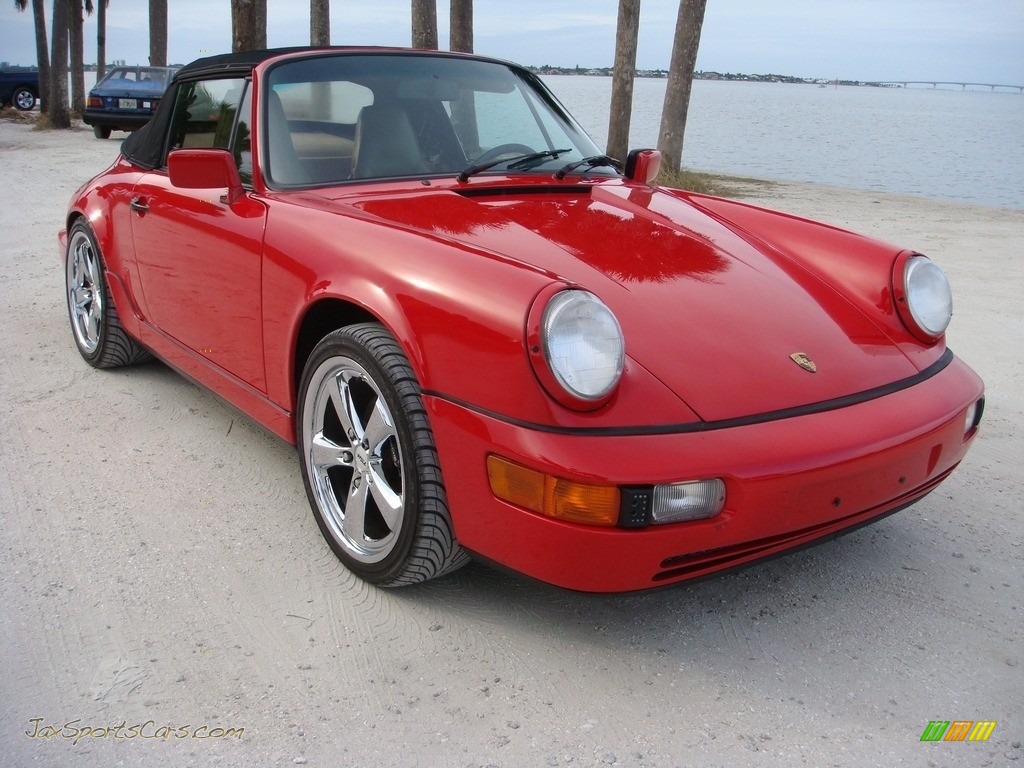 1990 911 Carrera 2 Cabriolet - Guards Red / Beige photo #23