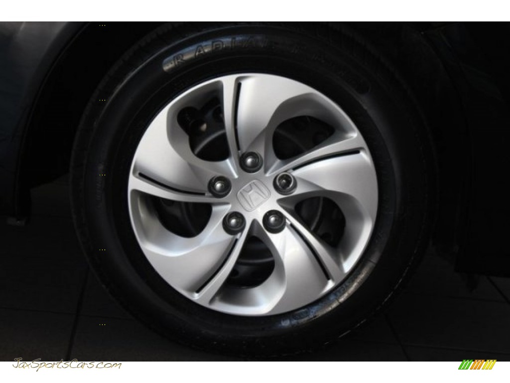 2013 Civic LX Sedan - Crystal Black Pearl / Gray photo #2