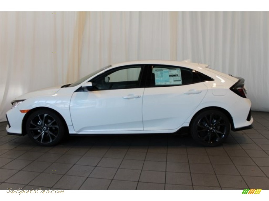 2017 Civic Sport Hatchback - White Orchid Pearl / Black photo #5