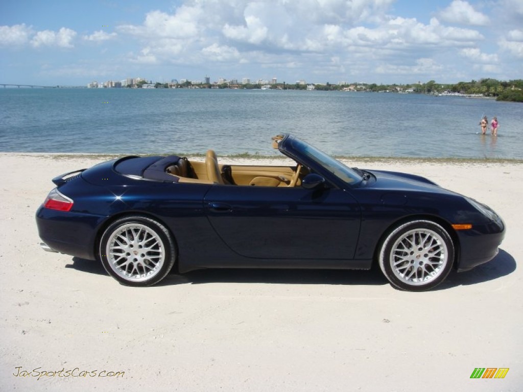 1999 911 Carrera Cabriolet - Ocean Blue Metallic / Savanna Beige photo #8
