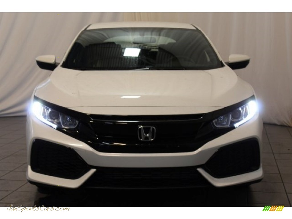 2017 Civic LX Hatchback - White Orchid Pearl / Black/Ivory photo #4