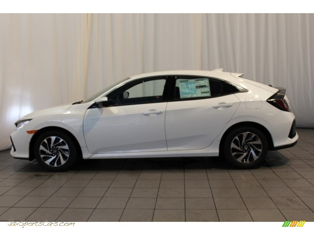2017 Civic LX Hatchback - White Orchid Pearl / Black/Ivory photo #5