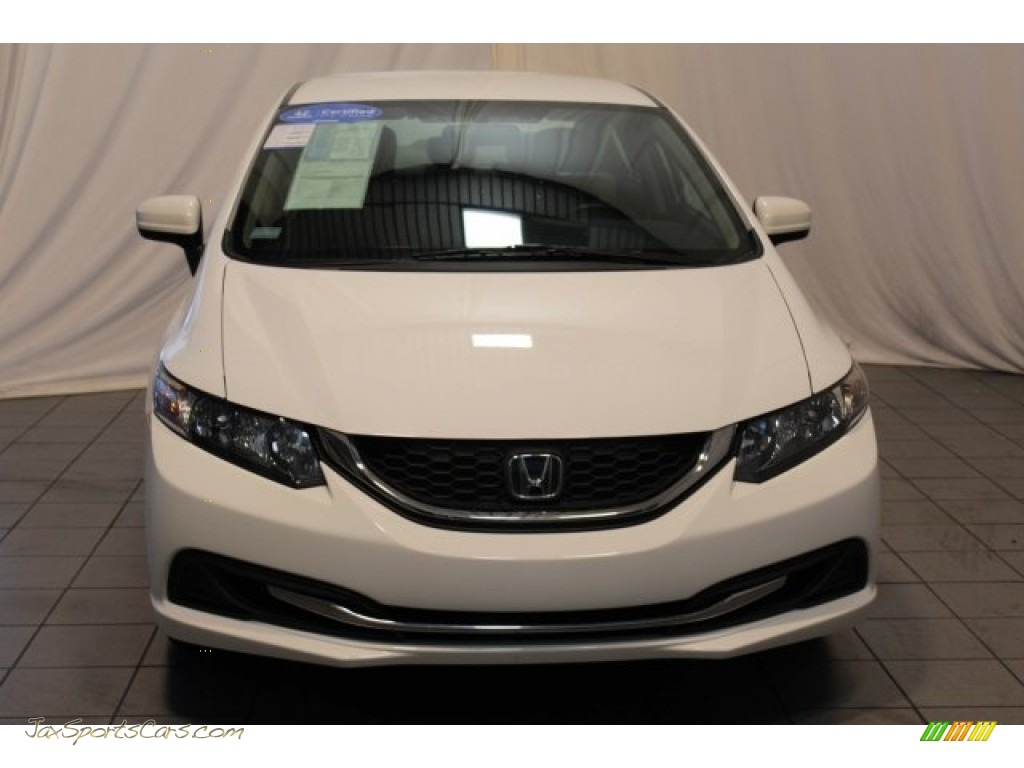 2014 Civic LX Sedan - Taffeta White / Beige photo #3