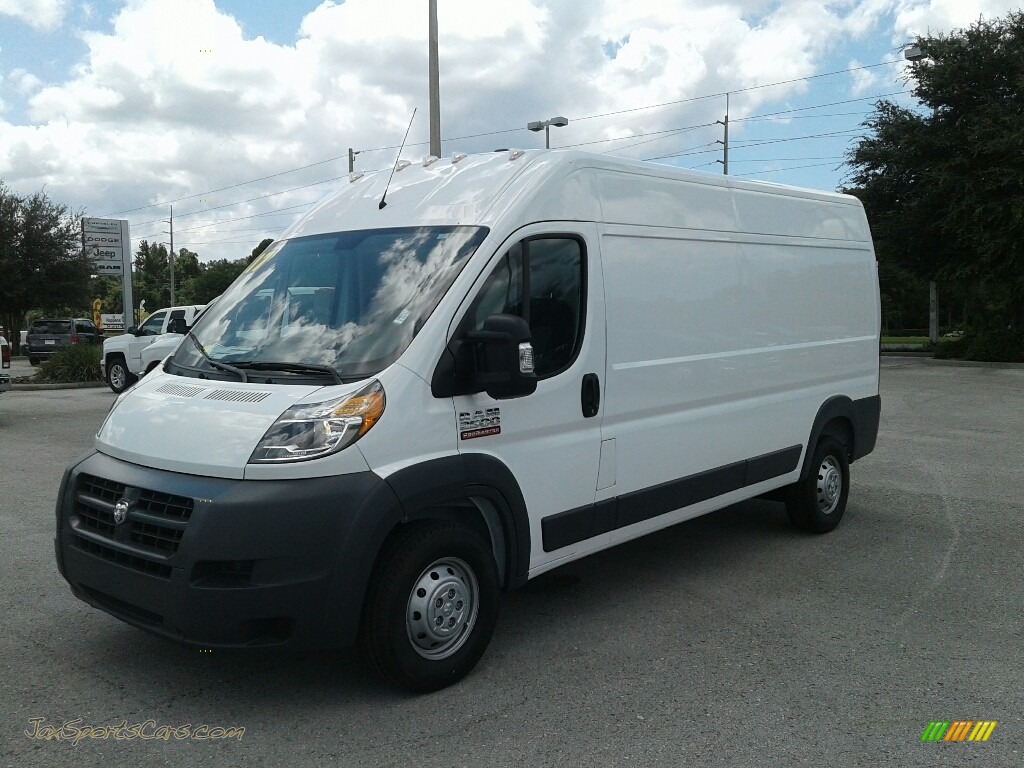 Bright White / Gray Ram ProMaster 2500 High Roof Cargo Van