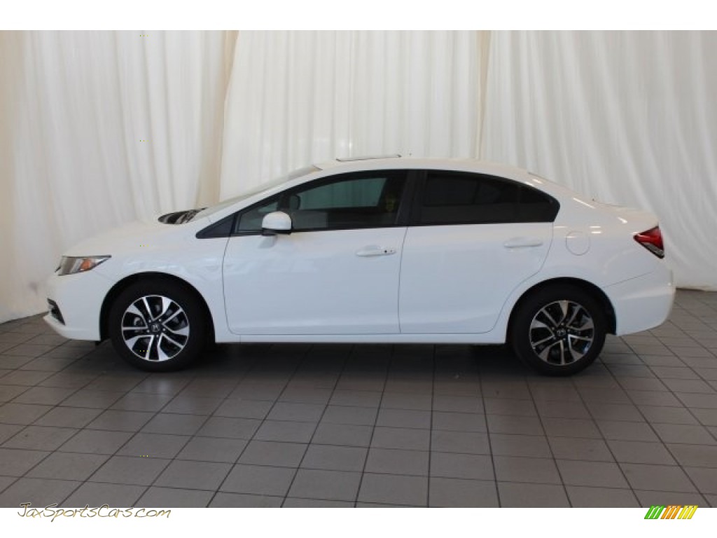 2014 Civic EX Sedan - Taffeta White / Beige photo #5