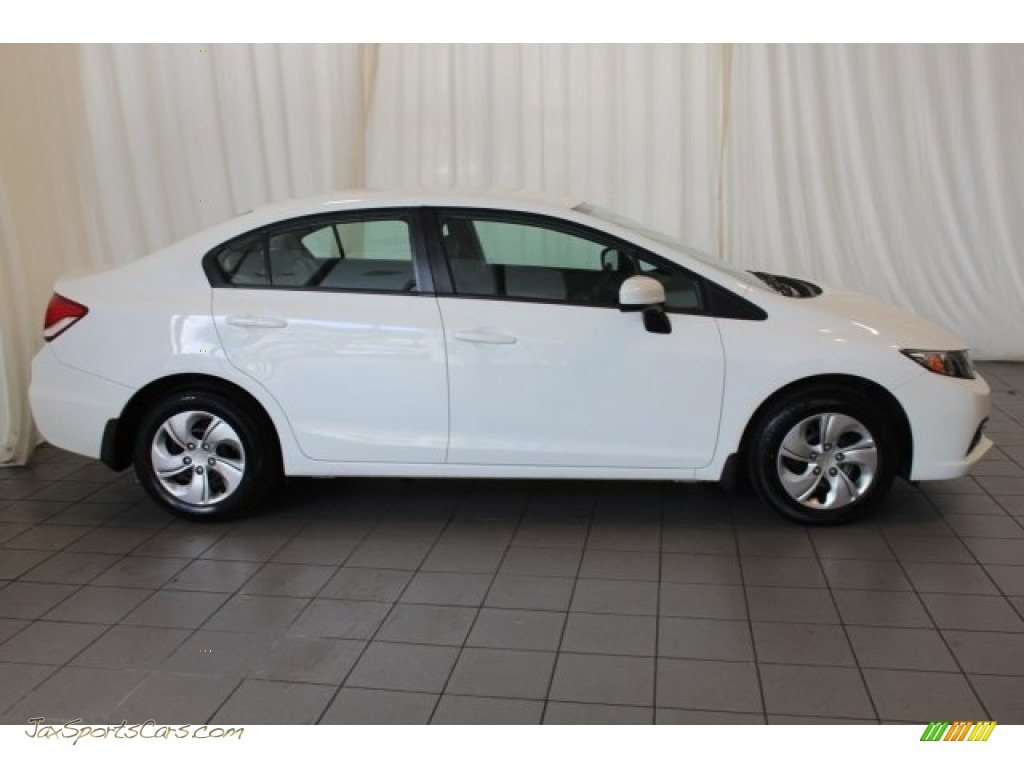 2014 Civic LX Sedan - Taffeta White / Gray photo #3