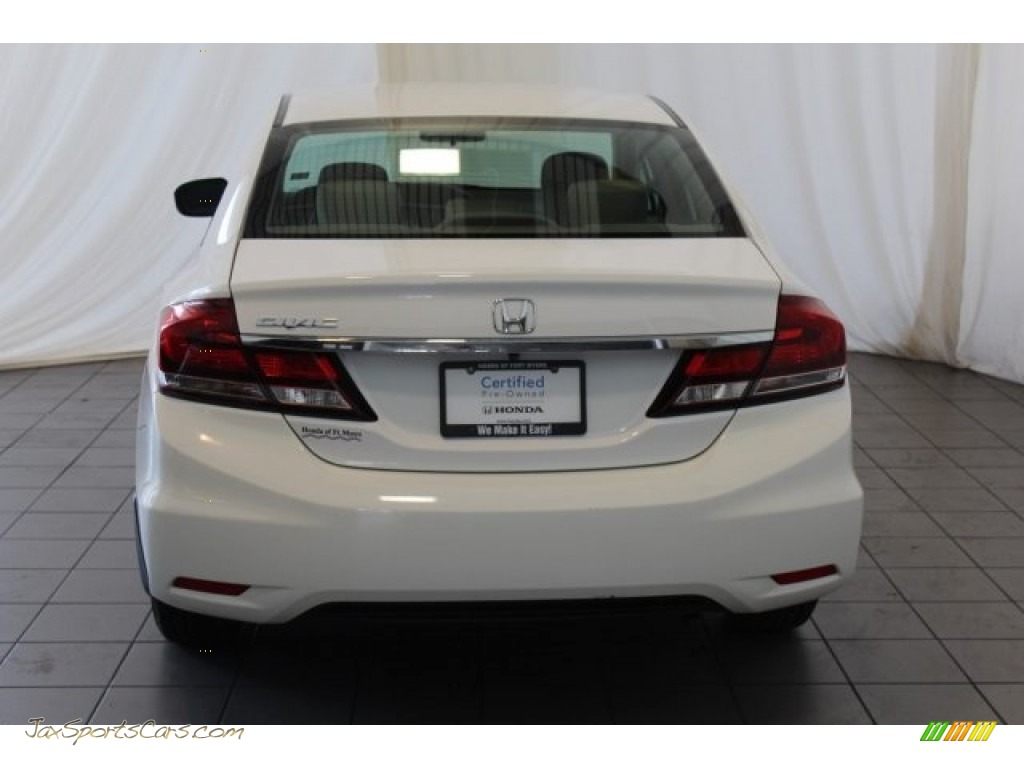 2014 Civic LX Sedan - Taffeta White / Gray photo #7