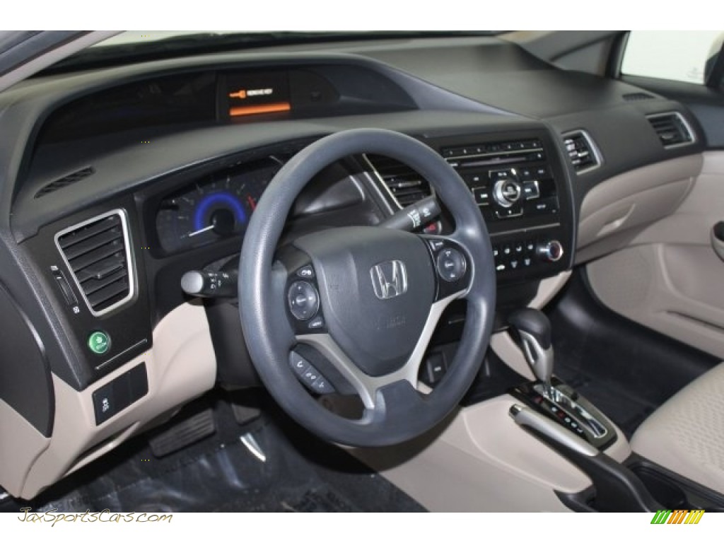 2014 Civic LX Sedan - Taffeta White / Gray photo #12