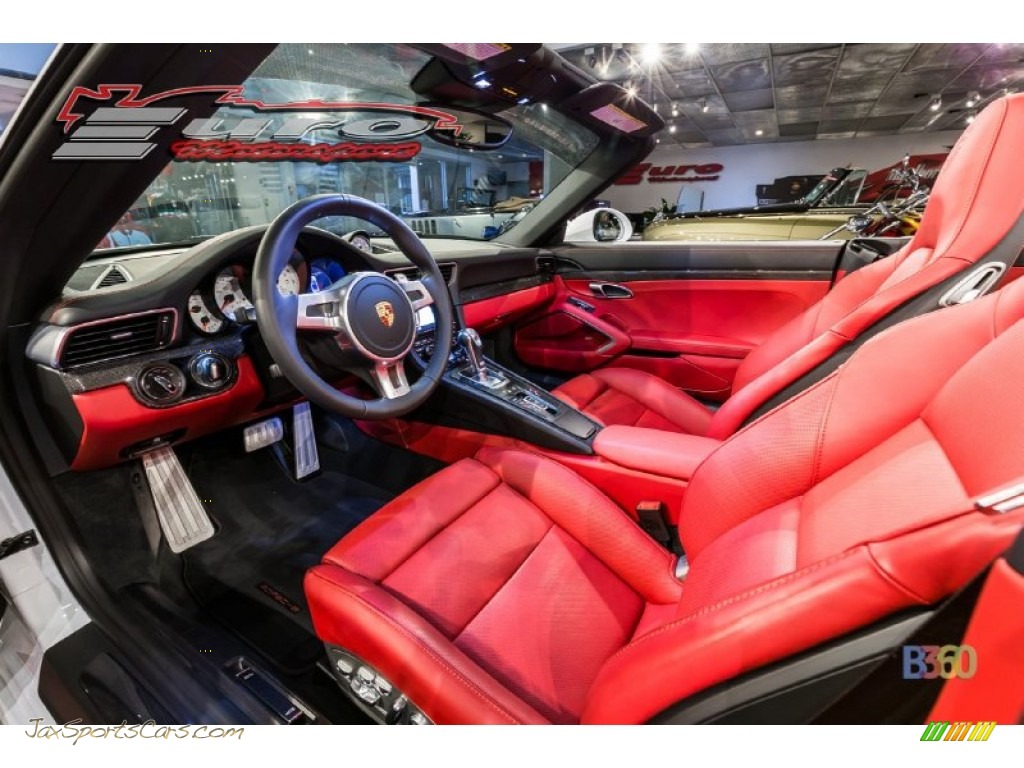 2015 911 Turbo S Cabriolet - Carrara White Metallic / Black/Garnet Red photo #30