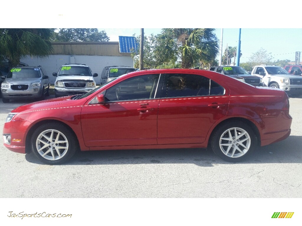 2010 Fusion SEL - Red Candy Metallic / Camel photo #6