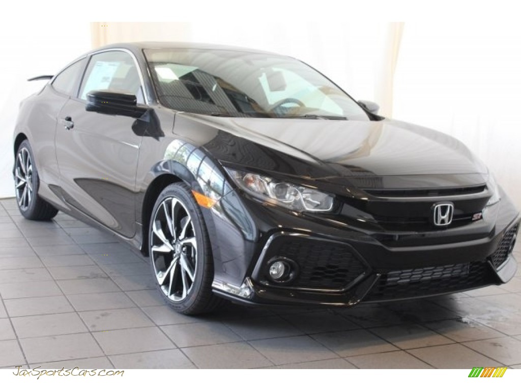 2018 Civic Si Coupe - Crystal Black Pearl / Black photo #2