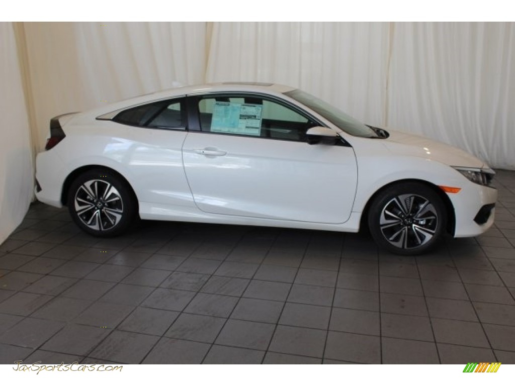 2018 Civic EX-T Coupe - White Orchid Pearl / Black/Ivory photo #3