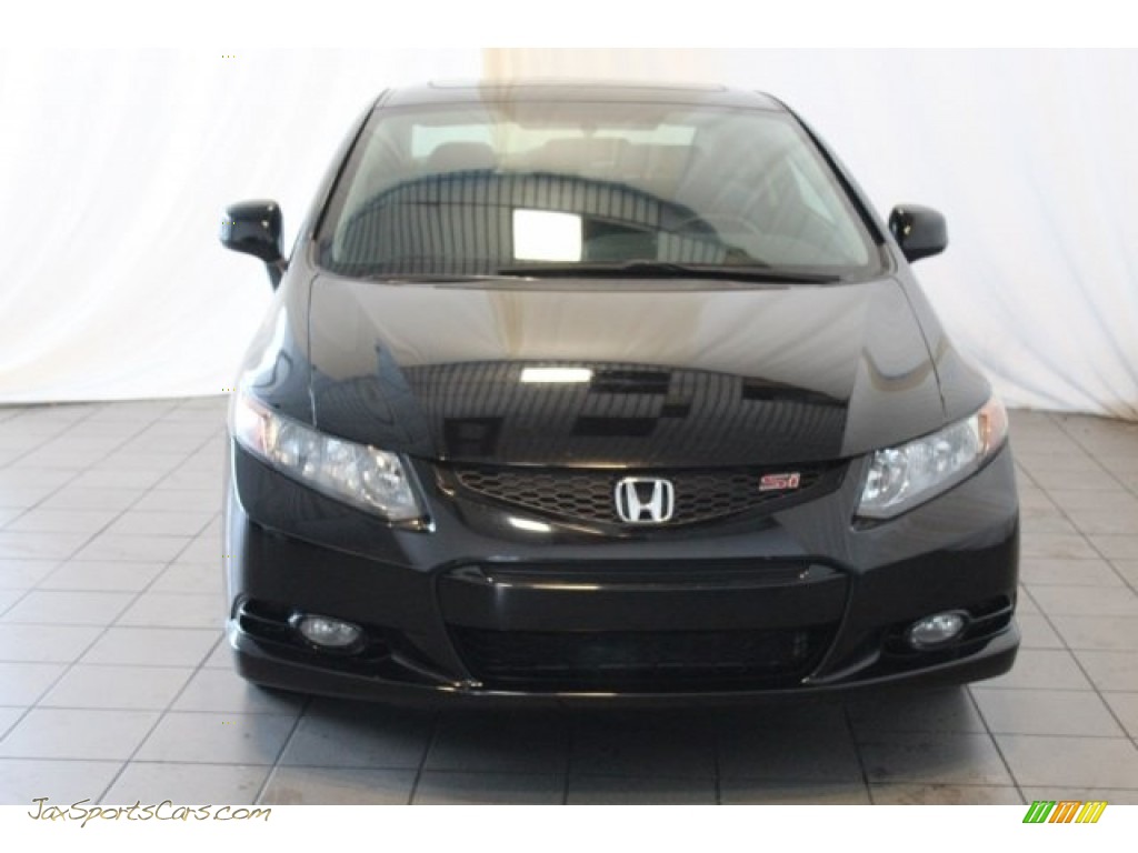 2012 Civic Si Coupe - Crystal Black Pearl / Black photo #4