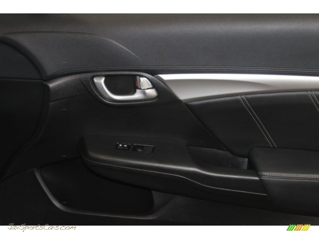 2013 Civic EX-L Sedan - Alabaster Silver Metallic / Black photo #32