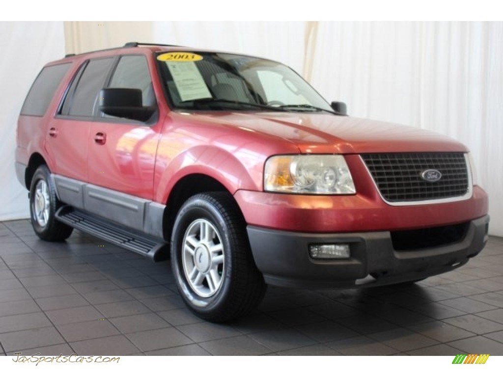 2003 Expedition XLT - Laser Red Tinted Metallic / Flint Grey photo #2
