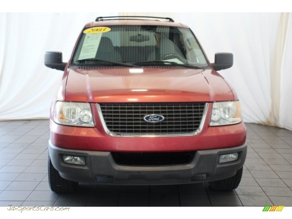 2003 Expedition XLT - Laser Red Tinted Metallic / Flint Grey photo #4