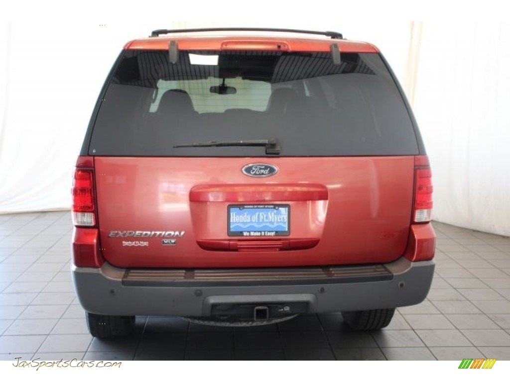 2003 Expedition XLT - Laser Red Tinted Metallic / Flint Grey photo #7