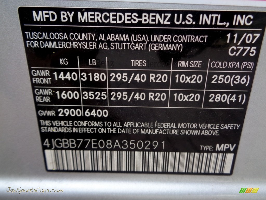 2008 ML 63 AMG 4Matic - Iridium Silver Metallic / Ash Grey photo #99