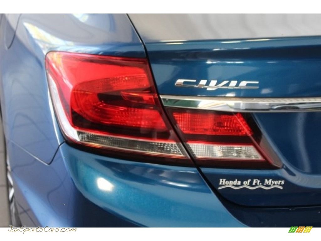 2013 Civic EX Sedan - Dyno Blue Pearl / Gray photo #9